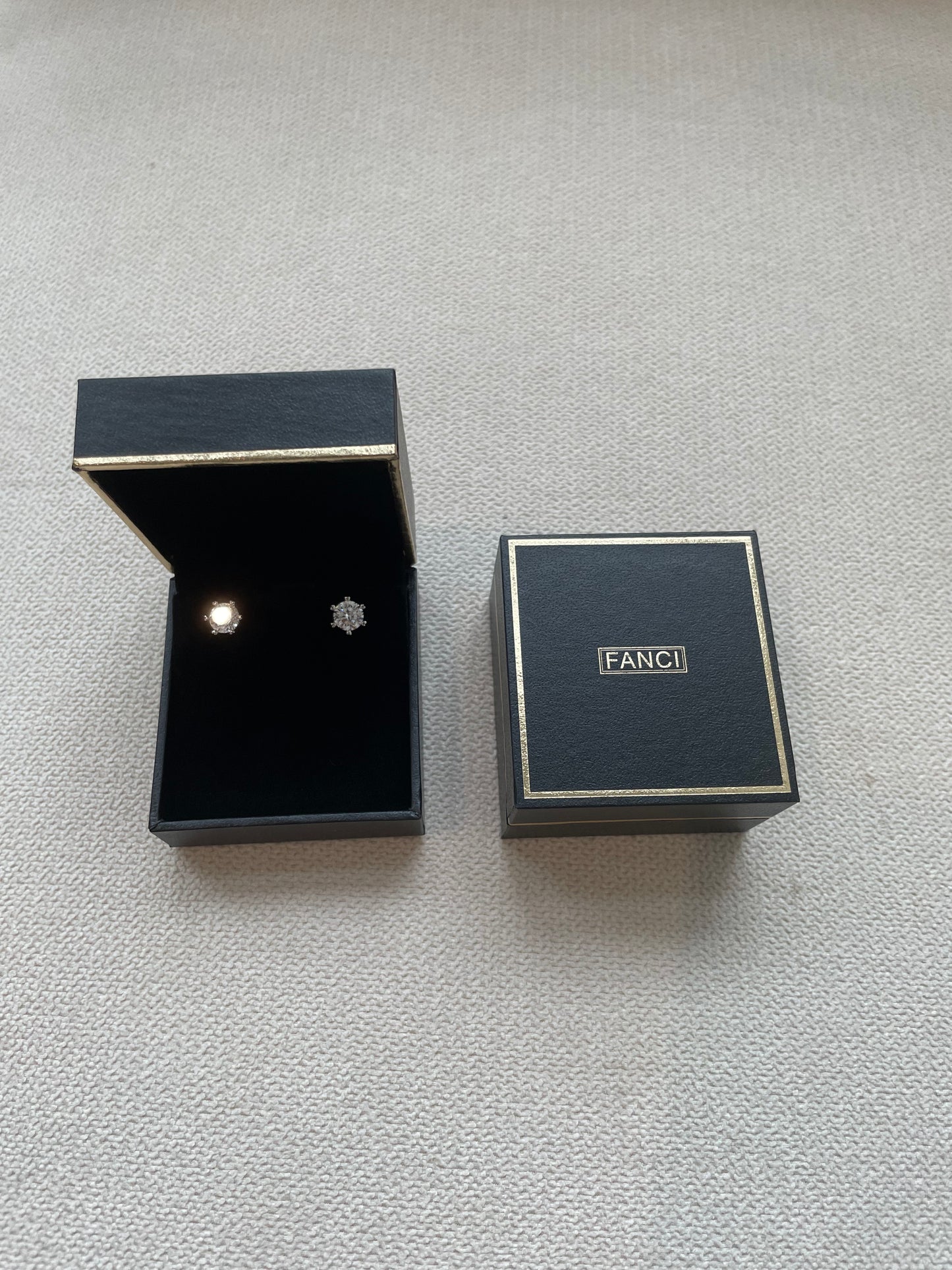 Fanci Fighting with Diamond Series Sterling Silver Stud Earrings