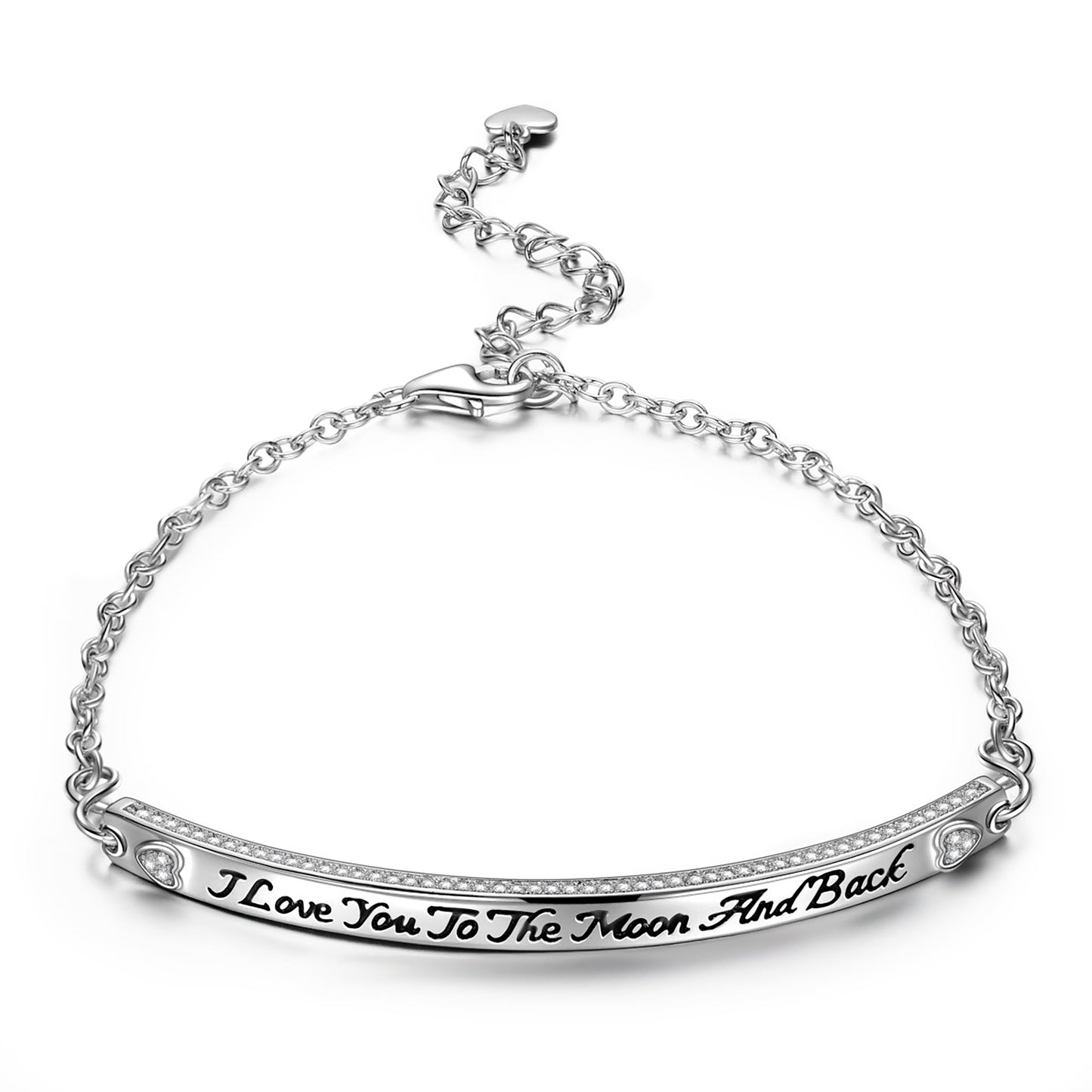 Fanci I Love You to The Moon and Back Sterling Silver Bracelet