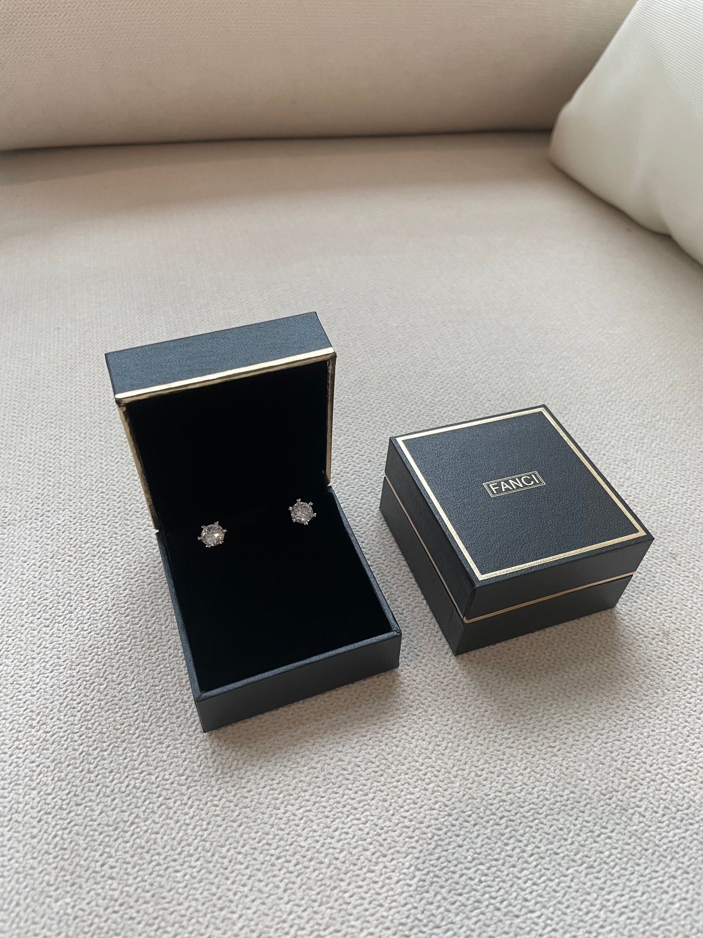 Fanci Fighting with Diamond Series Sterling Silver Stud Earrings
