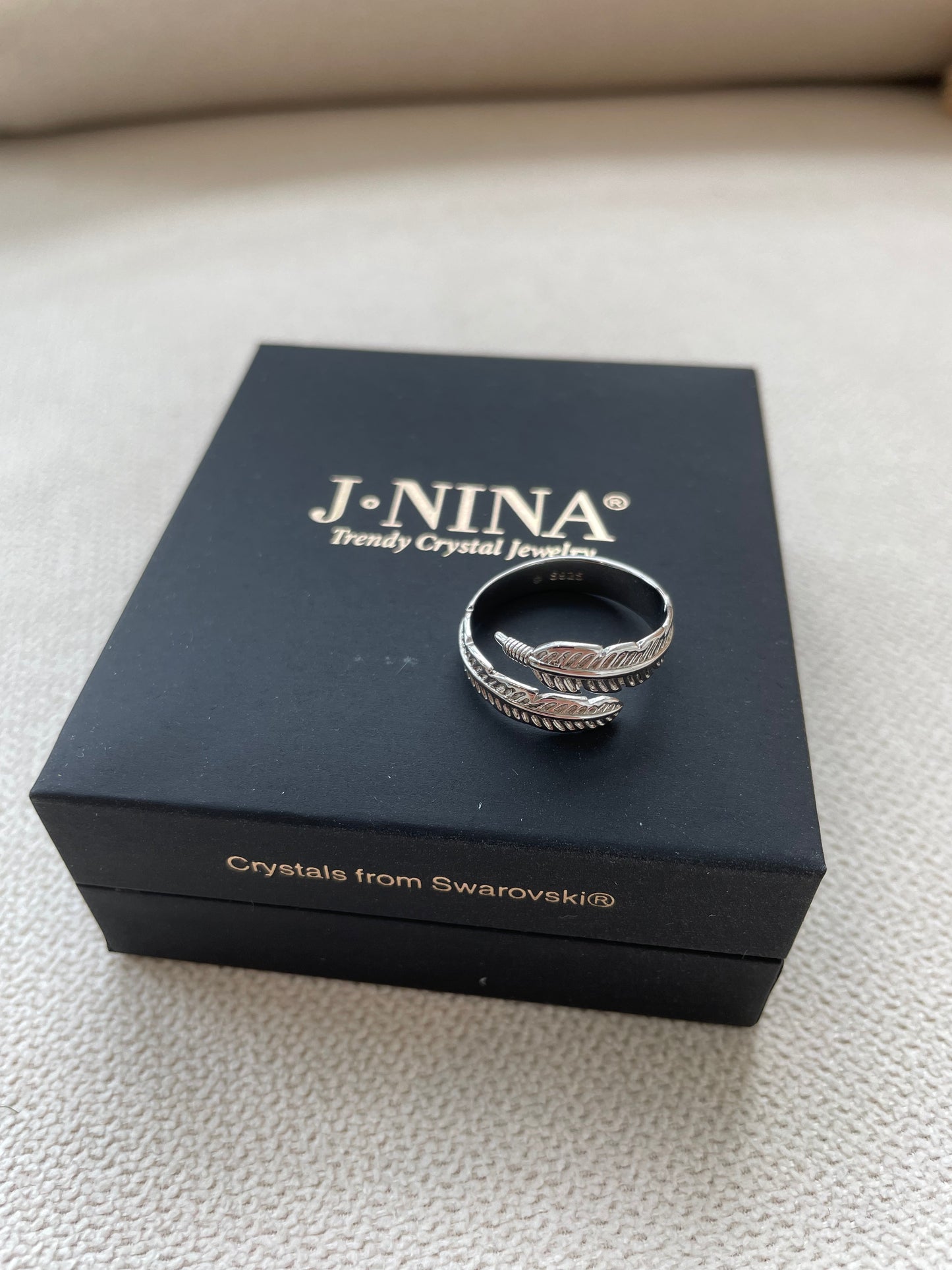 J.NINA Open Ring for Women 925 Sterling Silver Rings Birthday Anniversary Valentine's Mothers Day Jewelry Gift for Wife Mother Girlfriend Her Daughter