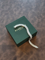 Silver Tone Double Row Marquise Leaf Bracelet for Women Clear Stone Statement Bracelet with Box Clasp Wedding and Party Jewelry