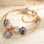 Maple Grove Tarnish-resistant Silver Charms In Rose Gold Plated