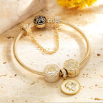 Wheel Of Seasons Tarnish-resistant Silver Charms In 14K Gold Plated