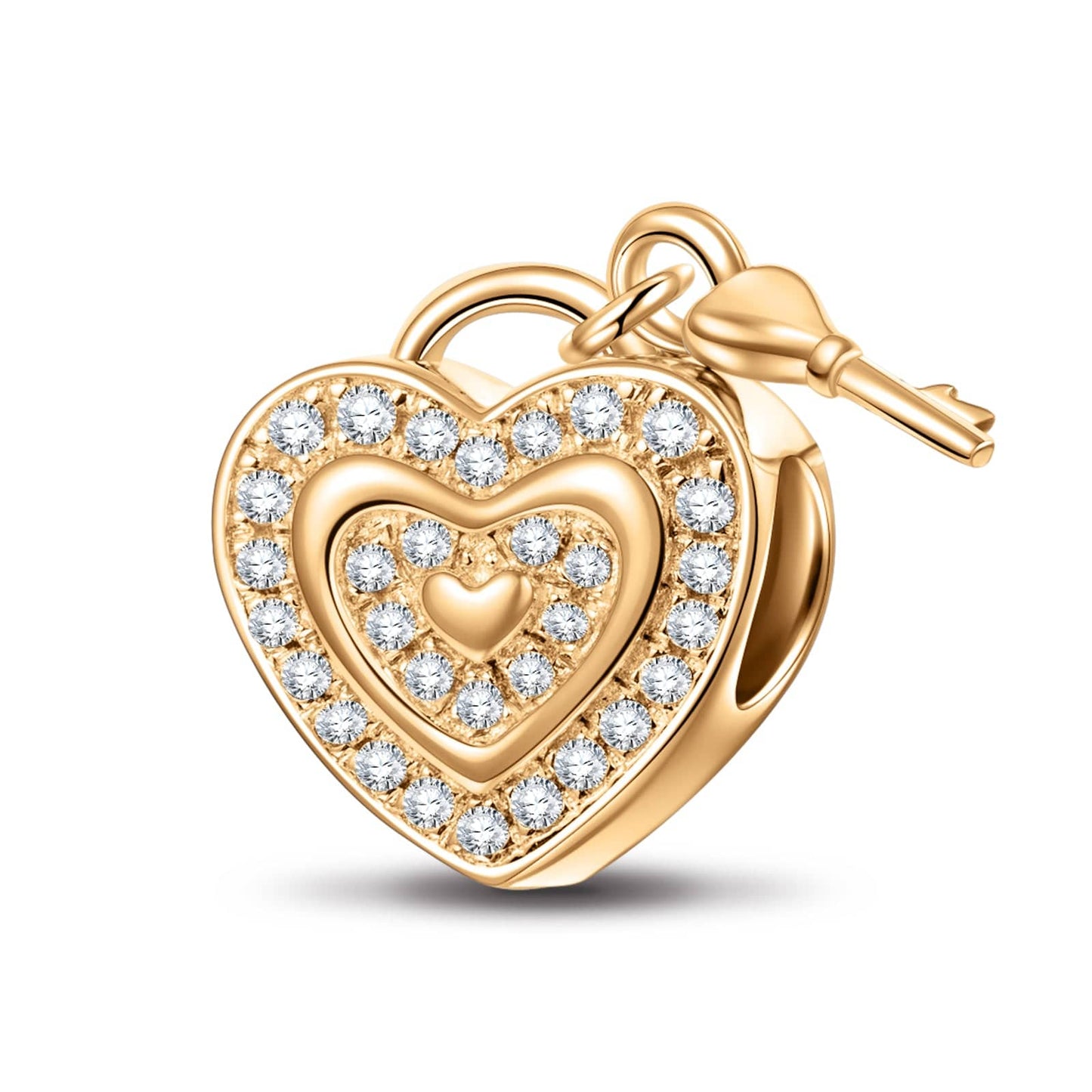 Lock your Love Tarnish-resistant Silver Charms In 14K Gold Plated