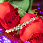 FANCI Sparkling Heart Crystal Gold Bangle | Romantic Statement Jewelry For Date Night