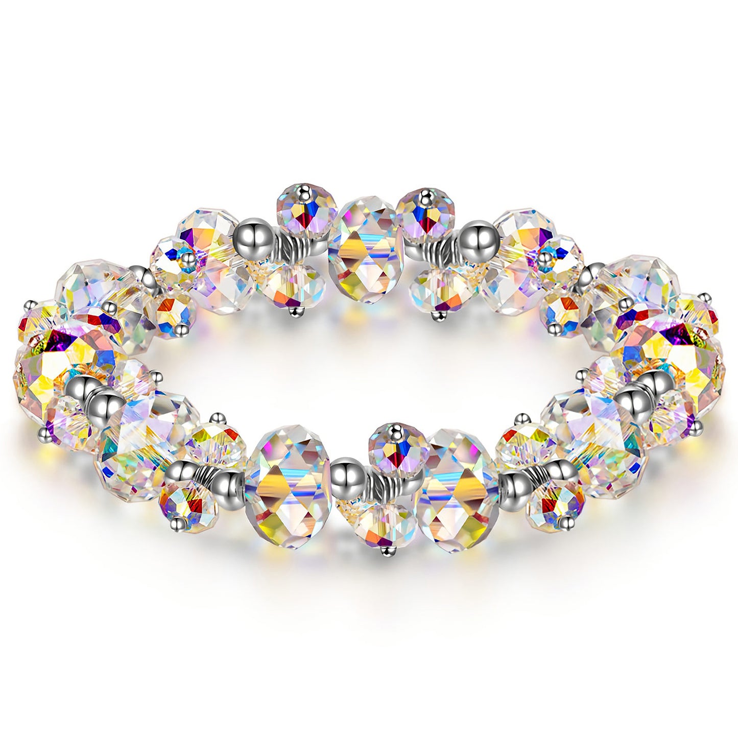 FANCI Sterling Silver When in Rome Crystal Bracelet In White Gold Plated