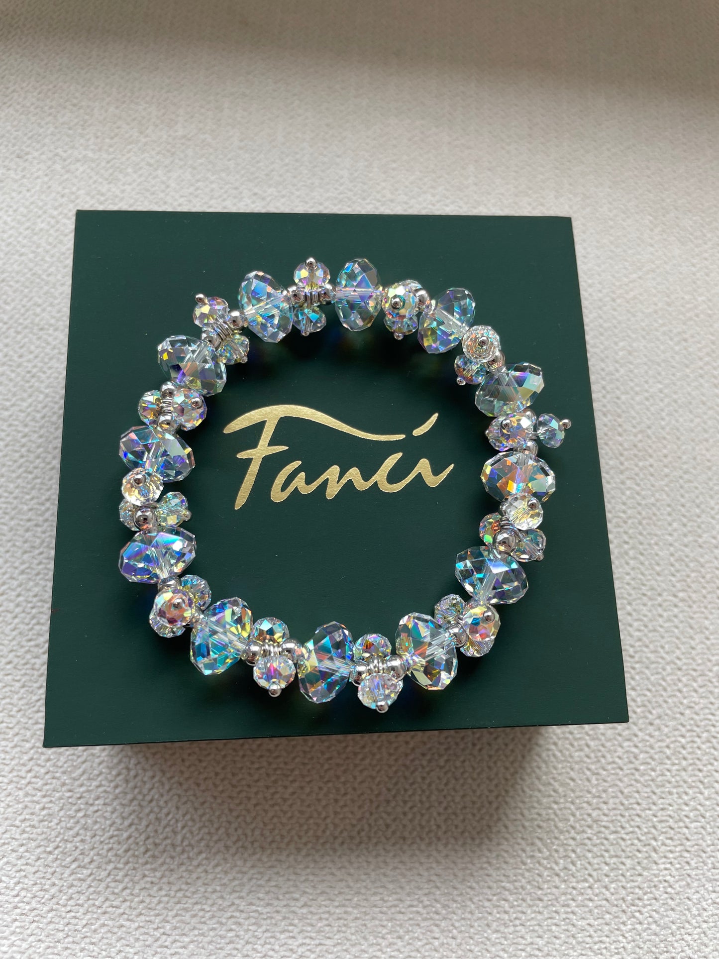 FANCI Sterling Silver When in Rome Crystal Bracelet In White Gold Plated