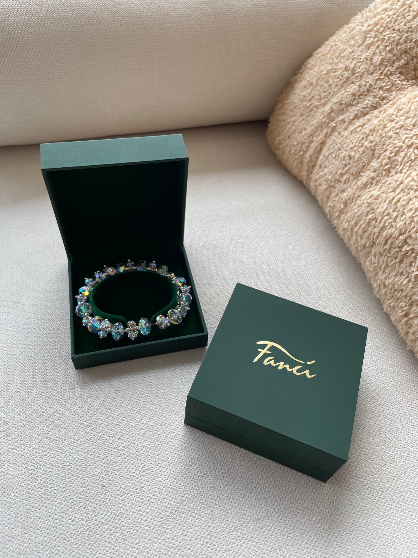 FANCI Sterling Silver When in Rome Crystal Bracelet In White Gold Plated