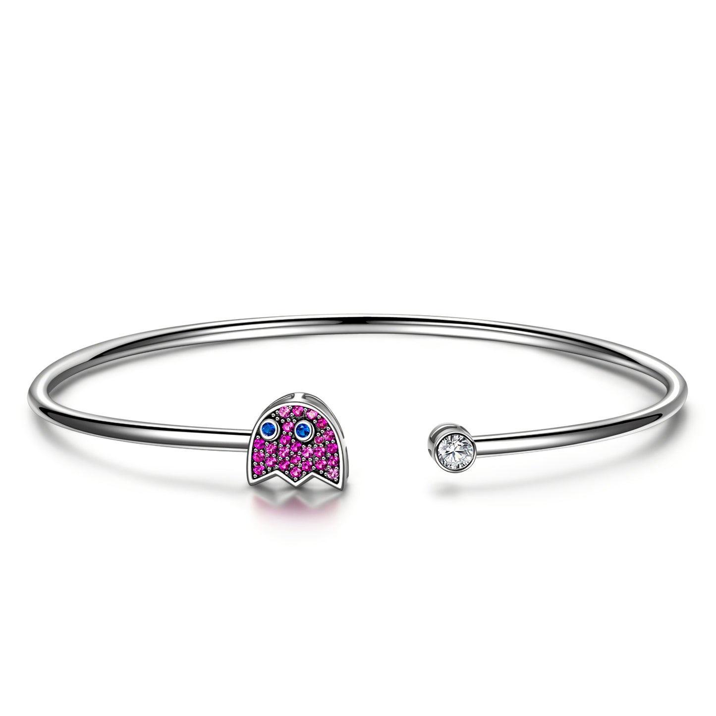 FANCI Sterling Silver Whimsical Monster Bracelet In White Gold Plated