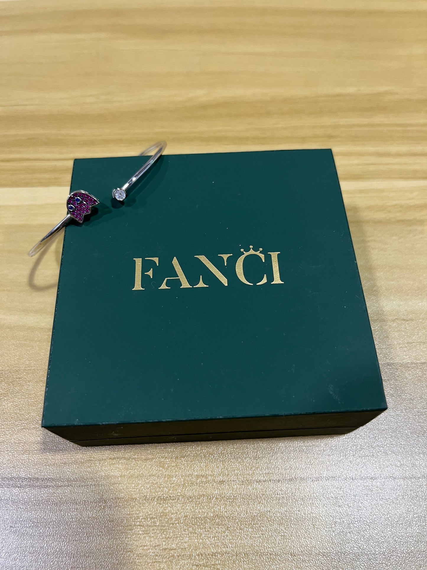 FANCI Sterling Silver Whimsical Monster Bracelet In White Gold Plated