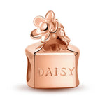 Daisy Perfume Tarnish-resistant Silver Charms In Rose Gold Plated