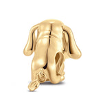 Lucky Puppy Tarnish-resistant Silver Charms With Enamel In 14K Gold Plated