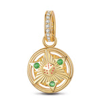 Lucky Mahjong Tarnish-resistant Silver Charms With Enamel In 14K Gold Plated