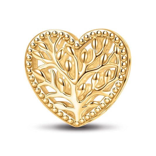 gon- Family Roots Tarnish-resistant Silver Charms In 14K Gold Plated