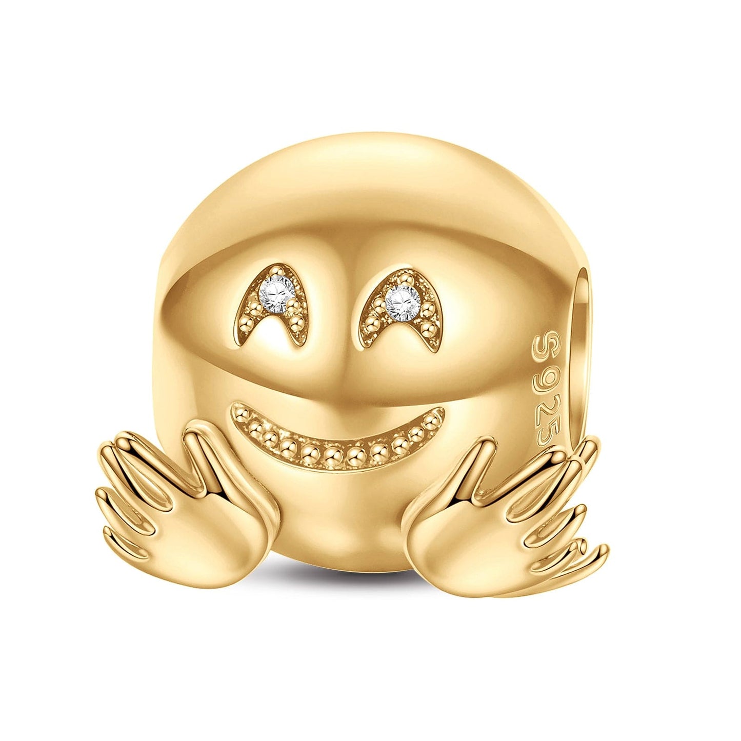 Sterling Silver Hugs Emoji Charms In 14K Gold Plated