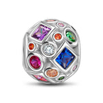 Sterling Silver Summer Rainbow Charms In White Gold Plated