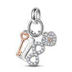 Sterling Silver Forever Young Charms In White Gold Plated