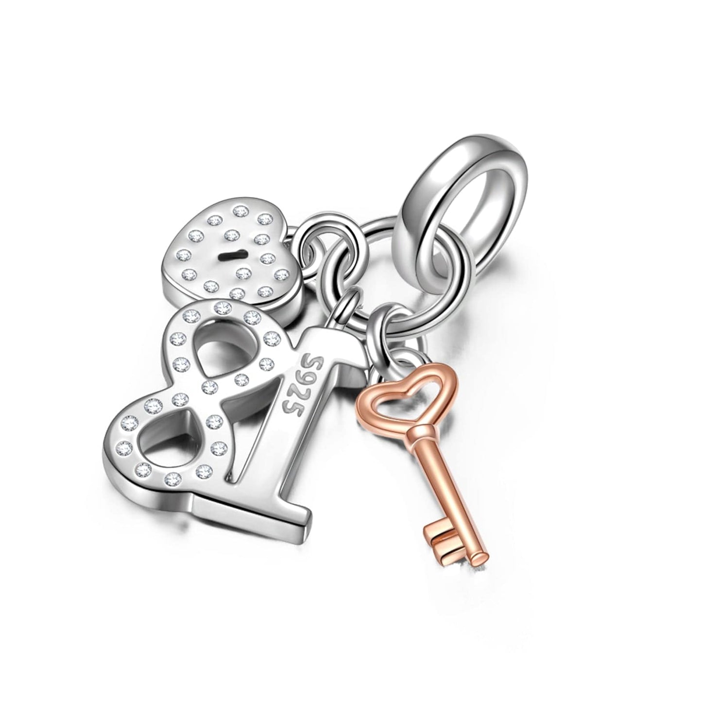 Sterling Silver Forever Young Charms In White Gold Plated