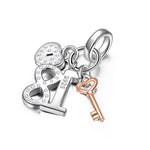 Sterling Silver Forever Young Charms In White Gold Plated