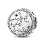 Sterling Silver Sagittarius Charms With Enamel In White Gold Plated