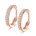 Sterling Silver Classic Hoop Earrings In Rose Gold Plated