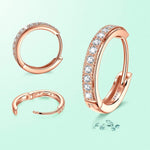 Sterling Silver Classic Hoop Earrings In Rose Gold Plated