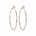 Sterling Silver Classic Hoop Earrings In Rose Gold Plated