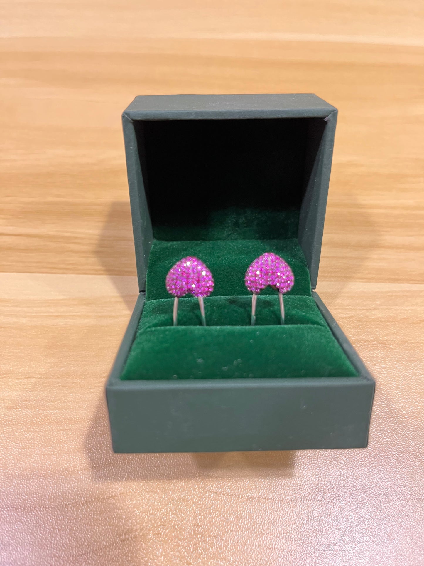 FANCI Sterling Silver Elegant Paired Magenta Earrings In Rose Gold Plated