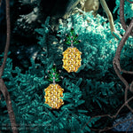 Sterling Silver Crystal Shining Pineapple Earrings In White Gold Plated