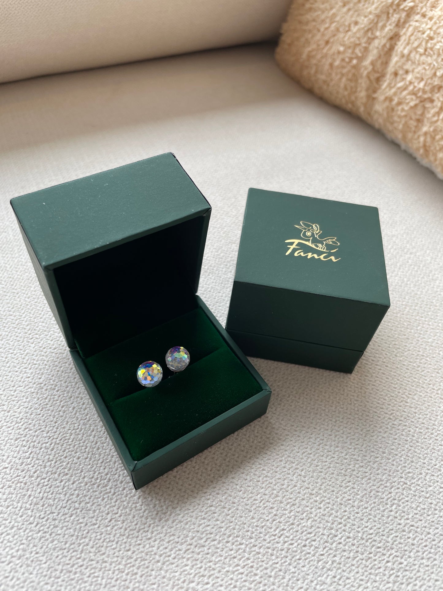 FANCI Sterling Silver Kaleidoscope World Crystal Earrings In White Gold Plated