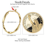Sterling Silver Pink Love Earrings In 14K Gold Plated