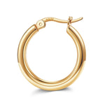 Sterling Silver Classic Hoop Earrings In 14K Gold Plated