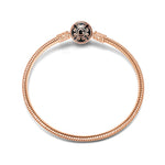 Classic Tarnish-resistant Silver Bangle With Enamel In Rose Gold Plated