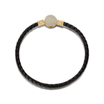 Universal Leather Bracelet Tarnish-resistant Silver Bracelet In 14K Gold Plated