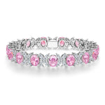 Amidst Petals of Clover Tarnish-resistant Silver Frost Flower Cut Cubic Zirconia Bracelet In White Gold Plated