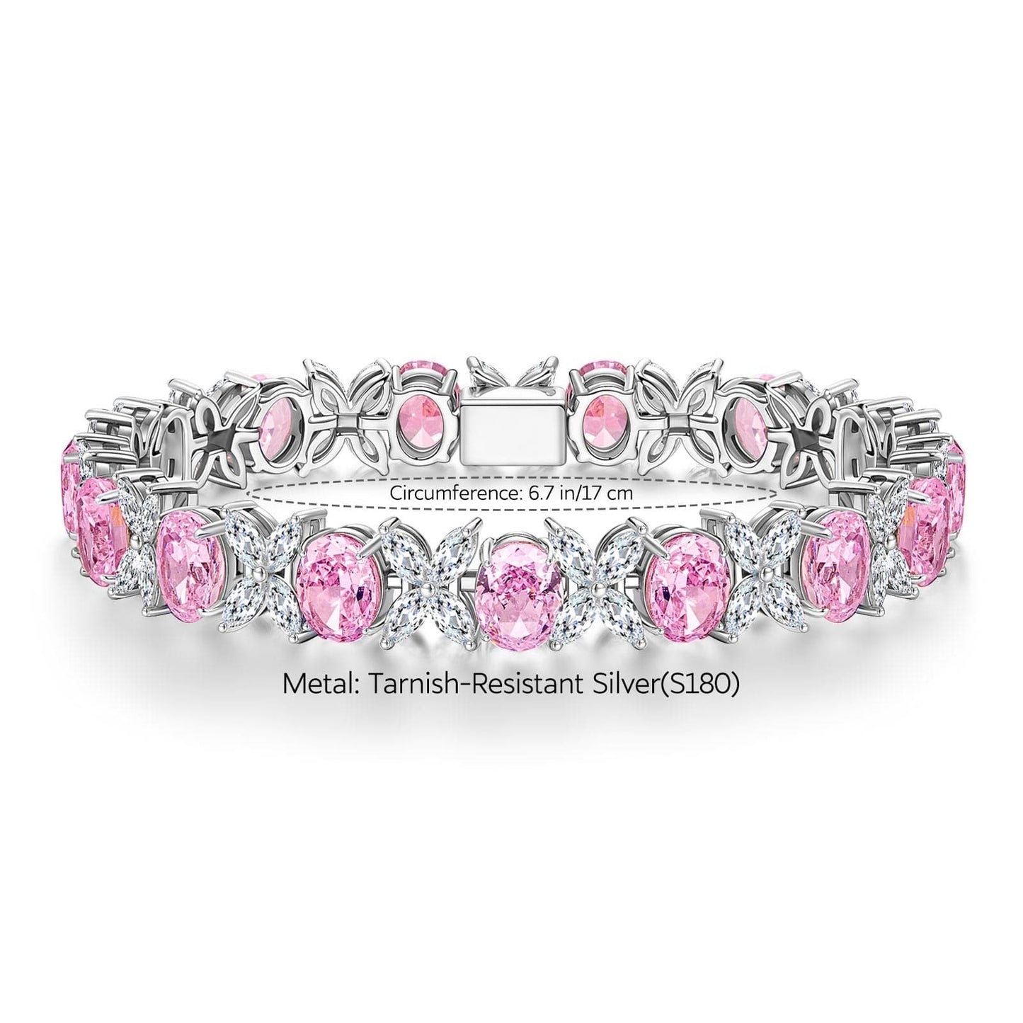 Amidst Petals of Clover Tarnish-resistant Silver Frost Flower Cut Cubic Zirconia Bracelet In White Gold Plated