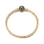 Sterling Silver Bamboo Chain Bracelet With Enamel In 14K Gold Plated