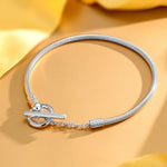 Sterling Silver Universal Snake Chain Bracelet In White Gold Plated