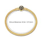 Sterling Silver Men's Universal Mesh Bracelet With Enamel In 14K Gold Plated