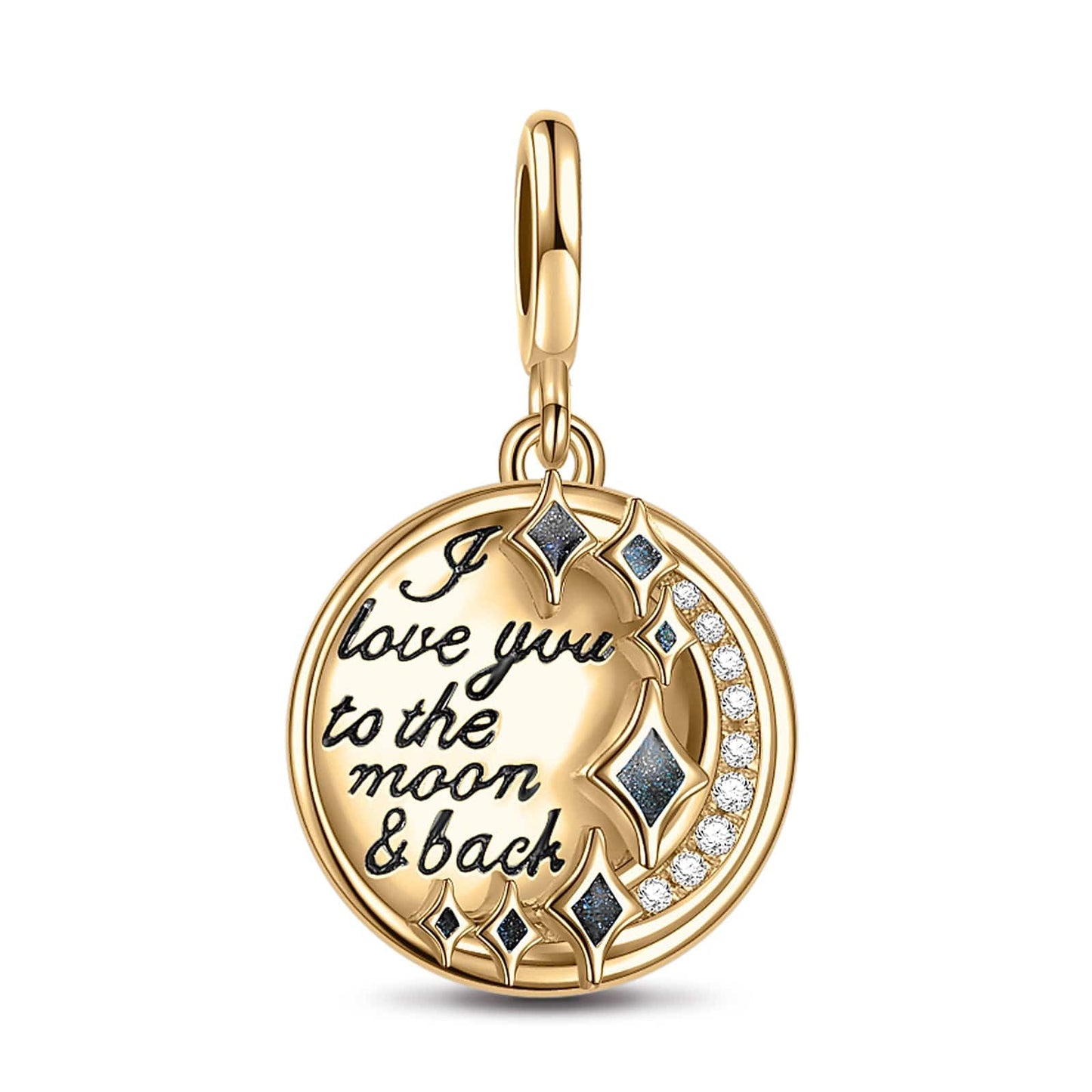 Promise Love Tarnish-resistant Silver Dangle Charms With Enamel In 14K Gold Plated