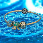 Cute Blue Narwhal Tarnish-resistant Silver Charms In 14K Gold Plated