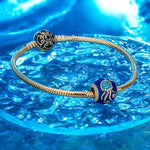 Jellyfish Tarnish-resistant Silver Charms With Enamel In 14K Gold Plated