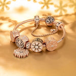 Star Ocean Tarnish-resistant Silver Charms With Enamel In Rose Gold Plated