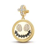 Witch On Broom Tarnish-resistant Silver Dangle Charms With Enamel In 14K Gold Plated