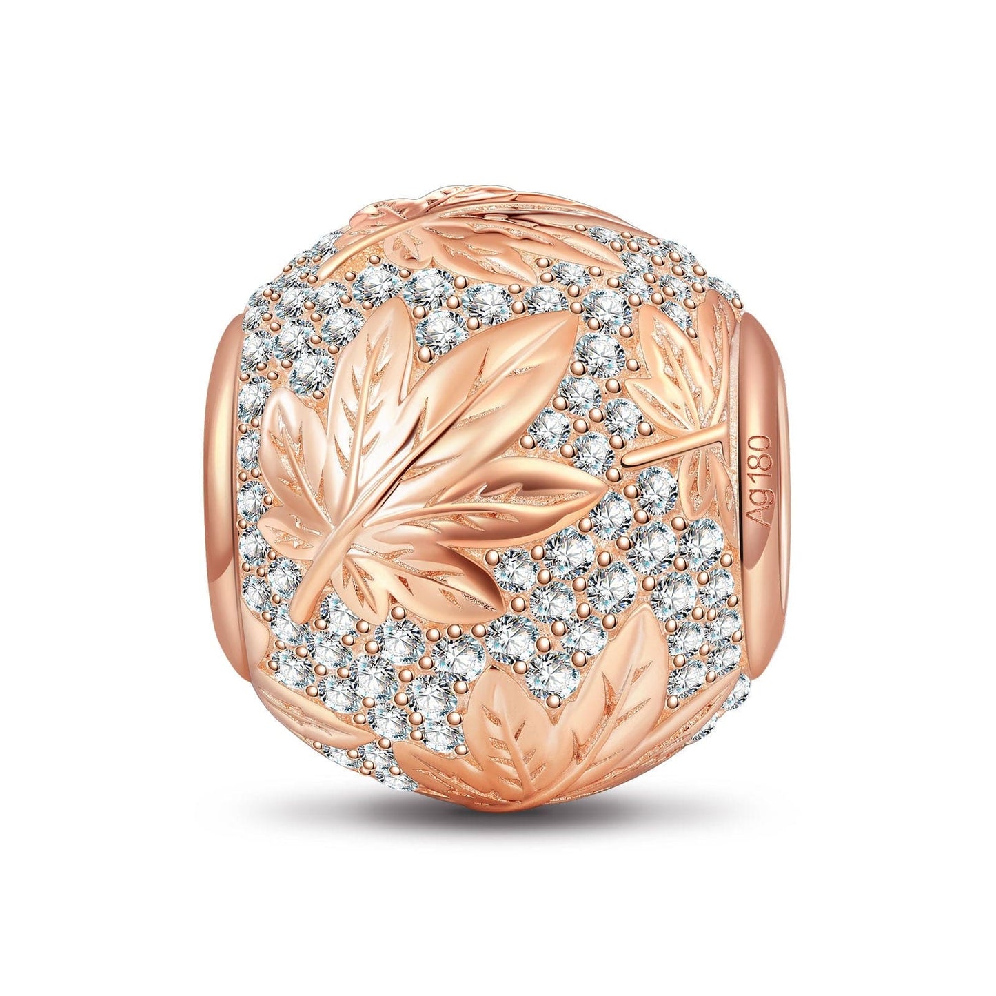 Maple Grove Tarnish-resistant Silver Charms In Rose Gold Plated