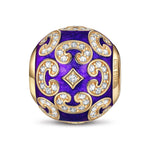 Burgundy Versailles Ball Tarnish-resistant Silver Charms With Enamel In 14K Gold Plated