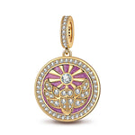 Mulberry Purple St. Beetle's Light Tarnish-resistant Silver Dangle Charms With Enamel In 14K Gold Plated