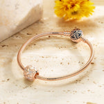 Eternal Four Shots Tarnish-resistant Silver Charms In Rose Gold Plated