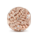 Wheat Waves Tarnish-resistant Silver Charms In Rose Gold Plated