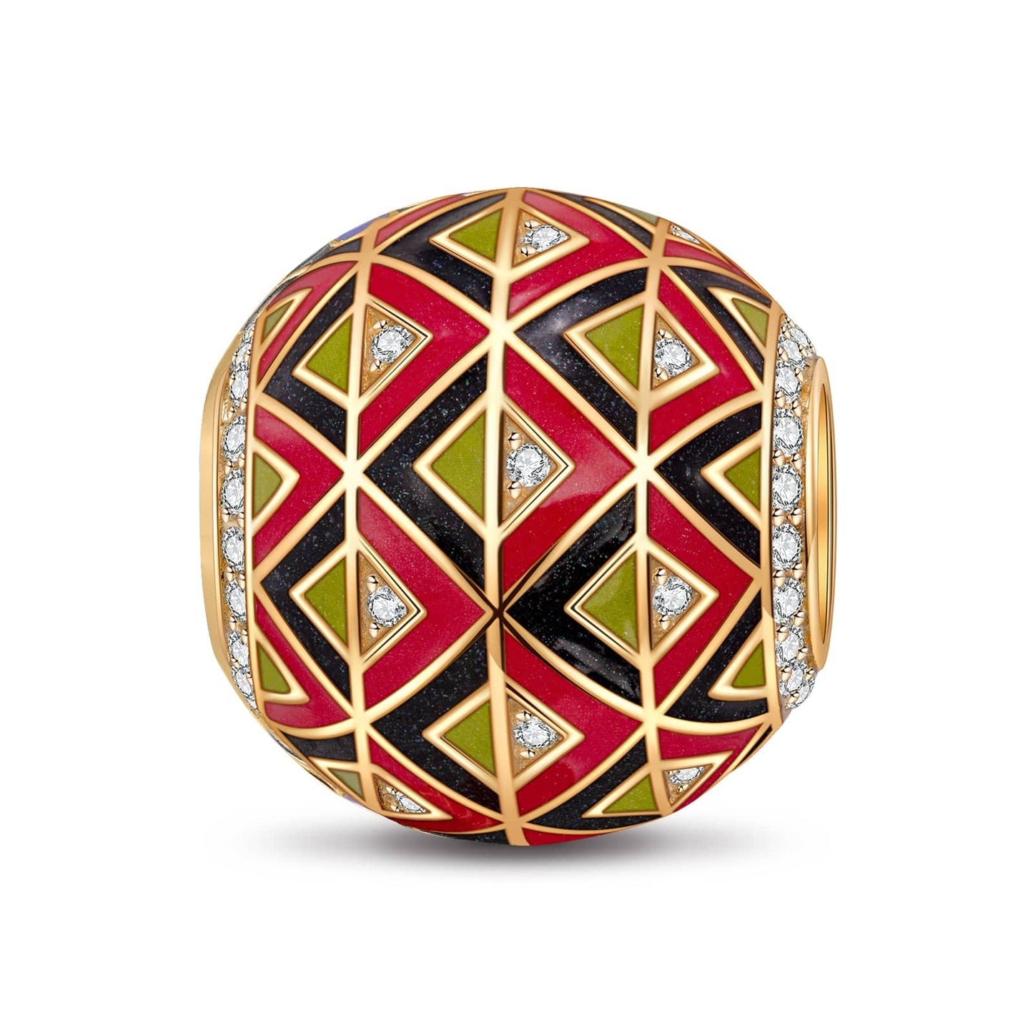 Colour Kaleidoscope Tarnish-resistant Silver Charms With Enamel In 14K Gold Plated